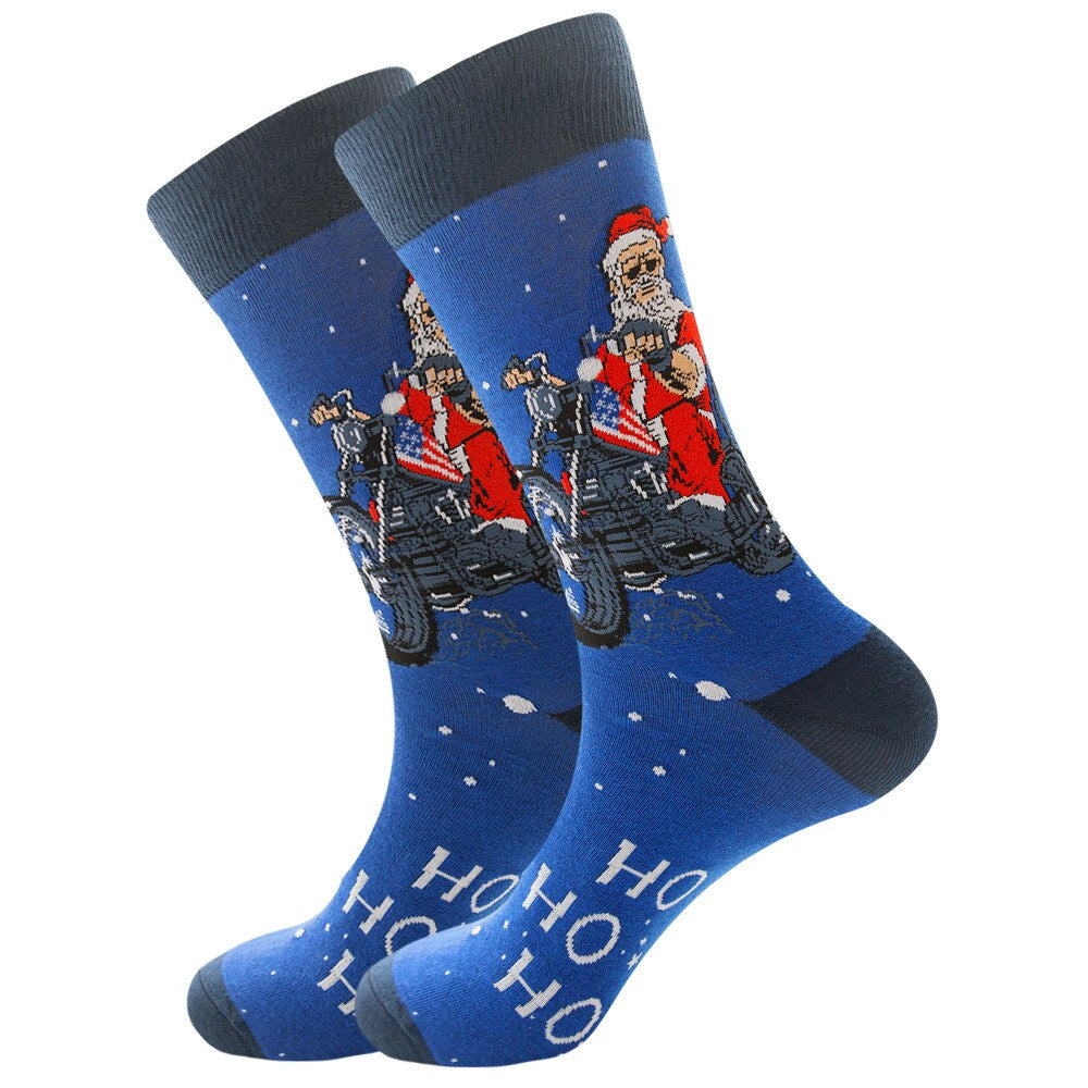 Anysox 5 Pairs Blue Size Size 5-13 Socks Crystal Silk Tide Winter Holiday Design Plus Snowflake Stocking Comfortable To Wear-Socks-PEROZ Accessories