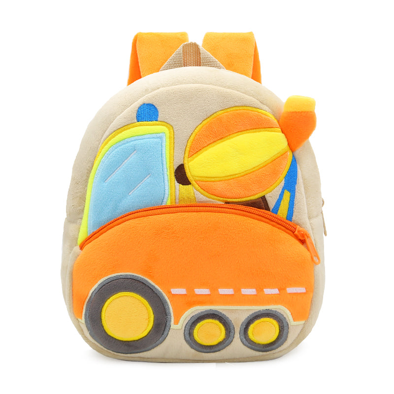 Anykidz 3D Light Brown Agitating Lorry Kid School Backpack Cute Cartoon Animal Style Children Toddler Plush Bag Perfect Accessories For Boys and Girls-Backpacks-PEROZ Accessories