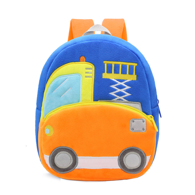 Anykidz 3D Blue Lift Truck Kids School Backpack Cute Cartoon Animal Style Children Toddler Plush Bag Perfect Accessories For Boys and Girls-Backpacks-PEROZ Accessories