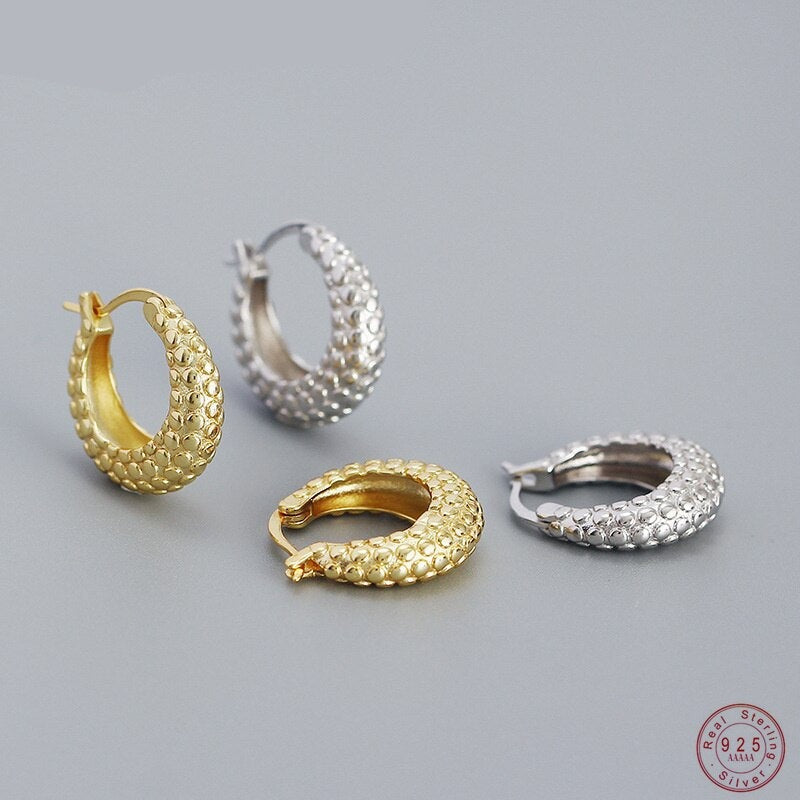 Anyco Hoop Fashion Earrings Punk French Statement Huggies Women Hip Hop Charming Party Jewelry Sterling Silver-Earrings-PEROZ Accessories