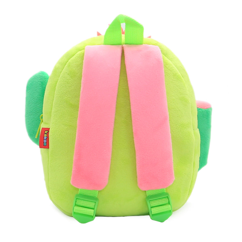 Anykidz 3D Green Cactus Kids School Backpack Cute Cartoon Animal Style Children Toddler Plush Bag Perfect Accessories For Boys and Girls-Backpacks-PEROZ Accessories