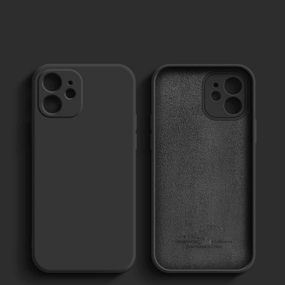 Anymob iPhone Black Fashion Square Silicone Phone Case For IOS Full Lens Protection Cover iPhone Compatible-Mobile Phone Cases-PEROZ Accessories