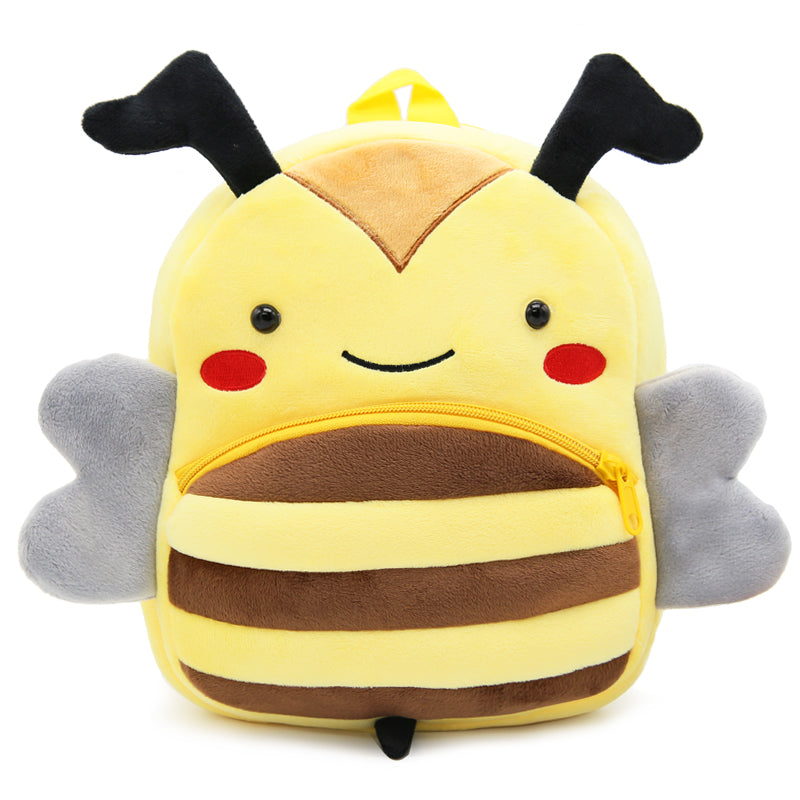 Anykidz 3D Yellow Bee Kids School Backpack Cute Cartoon Animal Style Children Toddler Plush Bag Perfect Accessories For Boys and Girls-Backpacks-PEROZ Accessories
