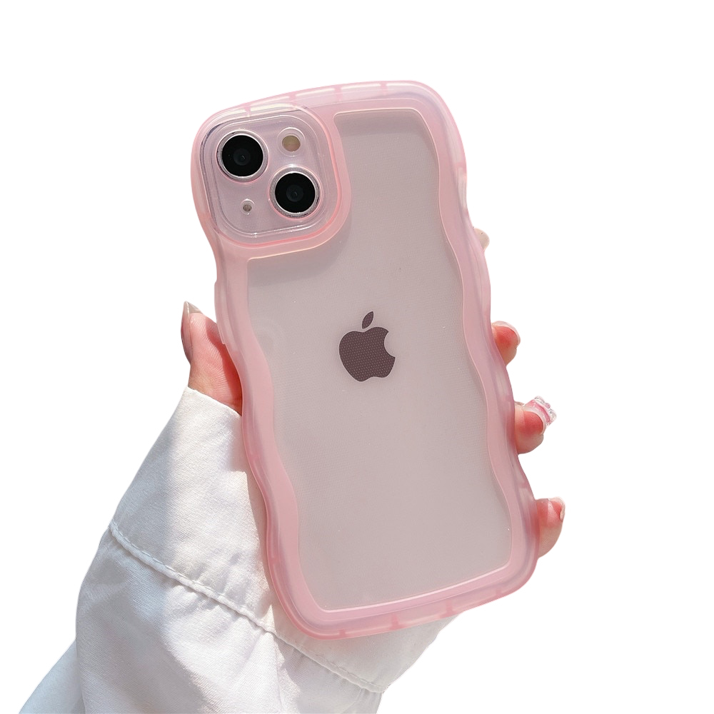 Anymob iPhone Case Pink Clear Art Wavy Silicon Soft Back Cover-Mobile Phone Cases-PEROZ Accessories