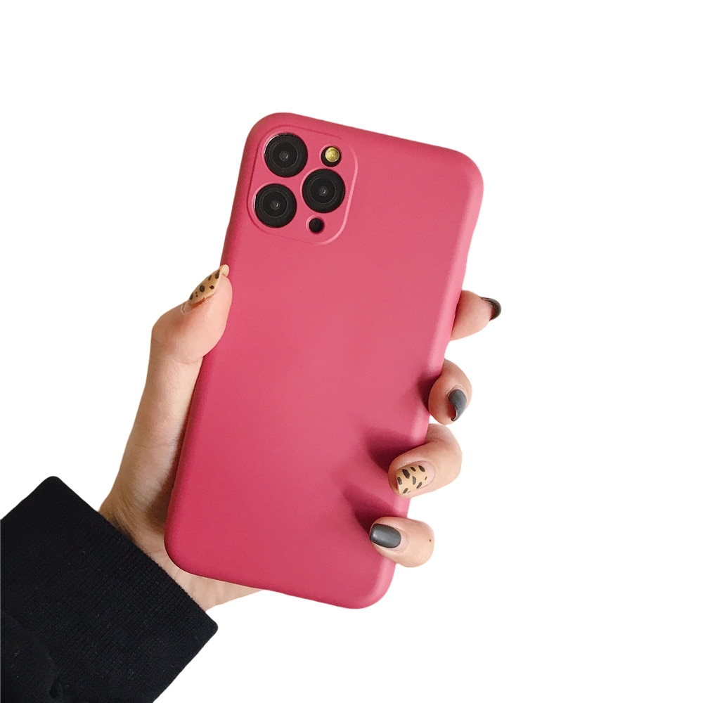 Anymob iPhone Red Liquid Silicone Case Fashion Solid Color Soft Shockproof Back Cover-Mobile Phone Cases-PEROZ Accessories