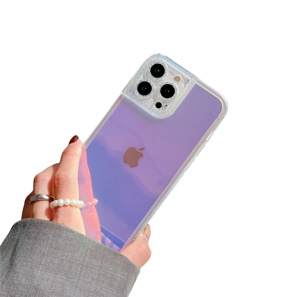 Anymob iPhone Case Purple Laser Gradient Clear Soft Diamond Lens Protect Shockproof Cover-Mobile Phone Cases-PEROZ Accessories