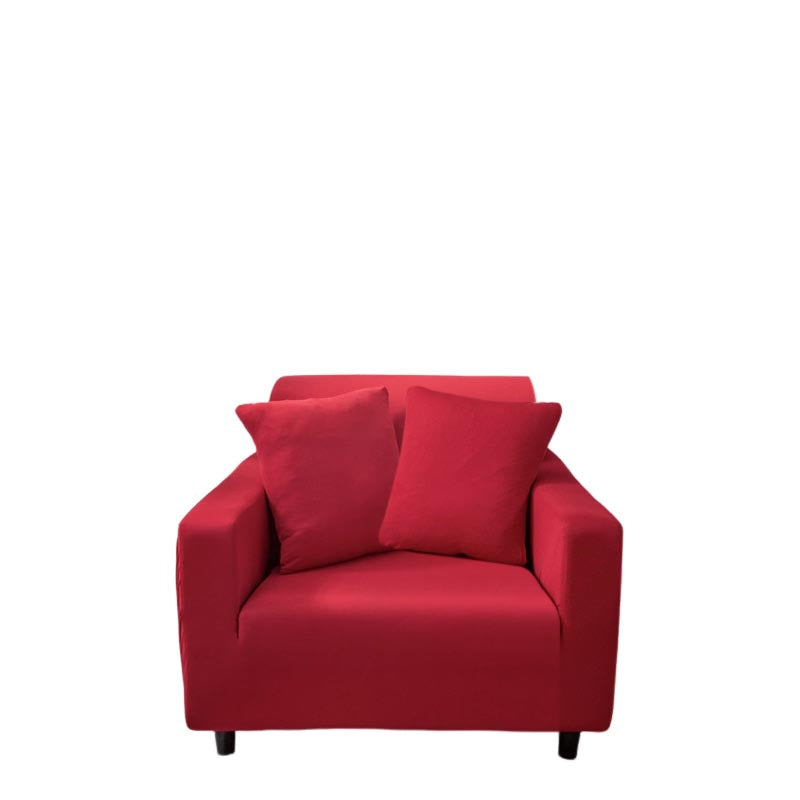 Anyhouz 1 Seater Sofa Cover Plain Red Style and Protection For Living Room Sofa Chair Elastic Stretchable Slipcover-Slipcovers-PEROZ Accessories