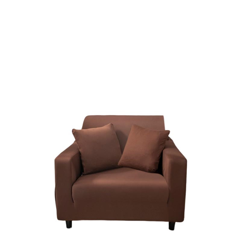 Anyhouz 1 Seater Sofa Cover Plain Light Coffee Style and Protection For Living Room Sofa Chair Elastic Stretchable Slipcover-Slipcovers-PEROZ Accessories