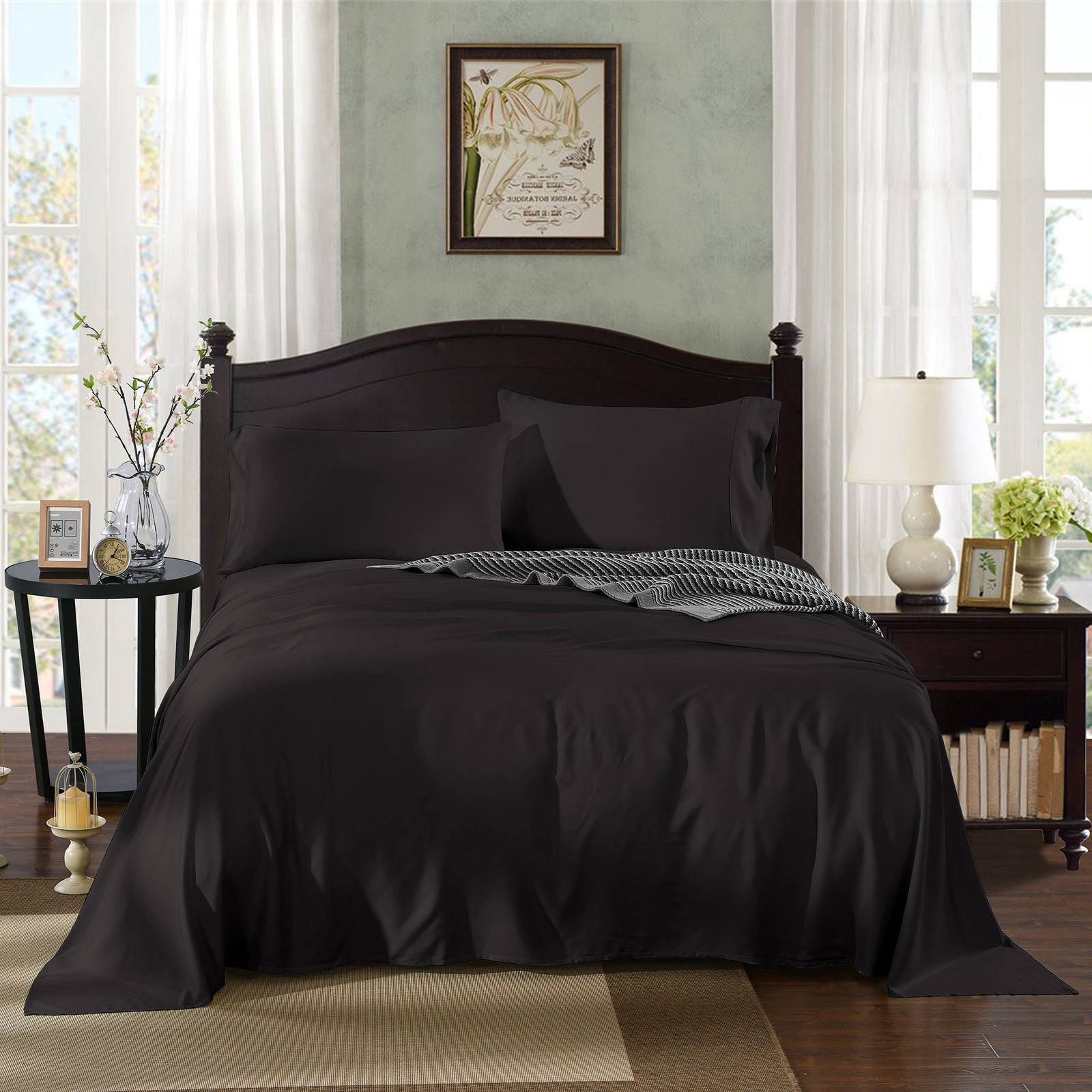 Royal Comfort 100% Bamboo Cotton 4 Piece Bedding Sheet Set - Mega Queen-Bed Linen-PEROZ Accessories