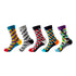 Anysox 5 Pairs One Size 5-11 Mixed Color Set Christmas Socks Cotton Fashion Mosaic Woman Skateboard Oil Paitiing-Socks-PEROZ Accessories