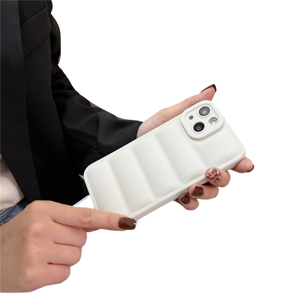 Anymob iPhone Case White Fashion Down Jacket Soft Silicon Cover Camera Protection Shockproof Case-Mobile Phone Cases-PEROZ Accessories