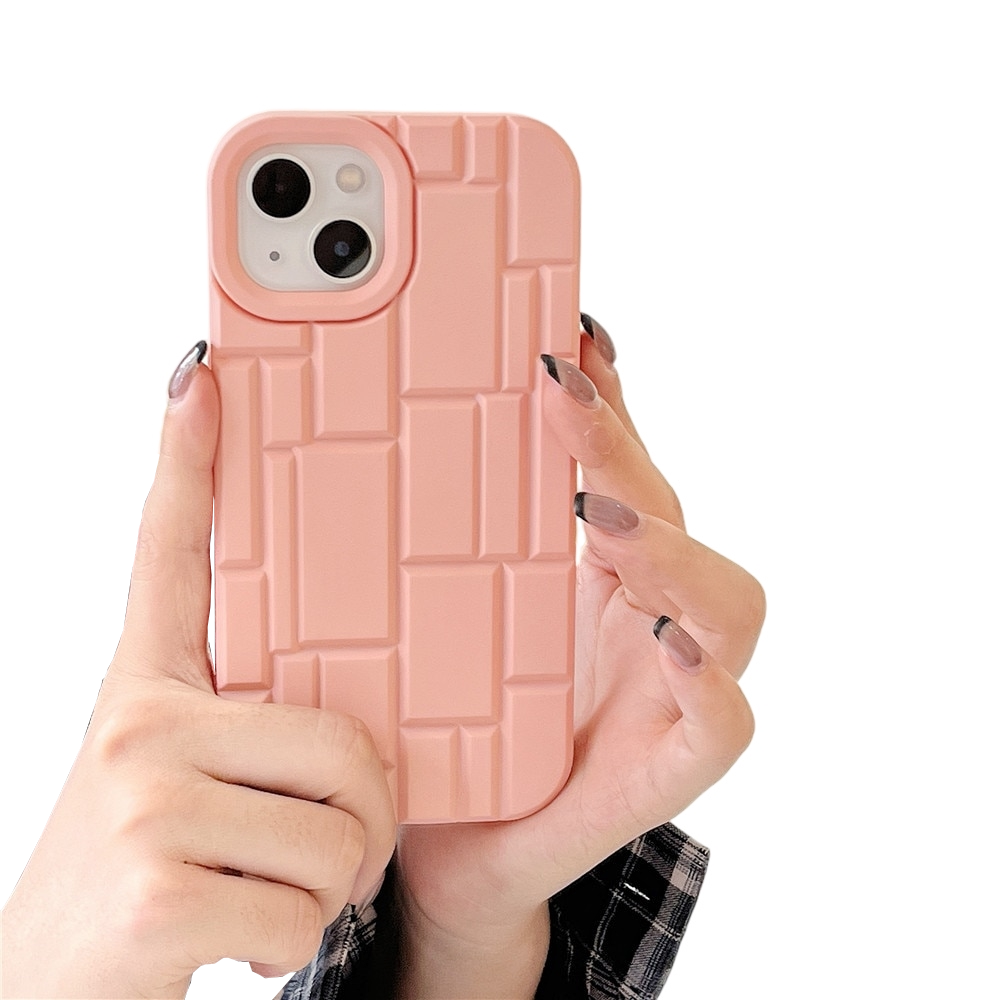 Anymob iPhone Pink Geometry Phone Case Soft Silicon Shockproof Cover-Mobile Phone Cases-PEROZ Accessories