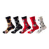 Anysox 5 Pairs One Size 5-11 Mixed Color Set Christmas Socks Cotton Fashion Dog and Cat Woman Skateboard Oil Paitiing-Socks-PEROZ Accessories