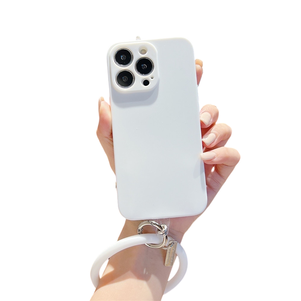 Anymob iPhone Case White Soft Silicone Wristband Bumper Cover-Mobile Phone Cases-PEROZ Accessories