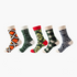 Anysox 5 Pairs One Size 5-11 Mixed Color Set Christmas Socks Cotton Fashion Random pattern Woman Skateboard Oil Paitiing-Socks-PEROZ Accessories