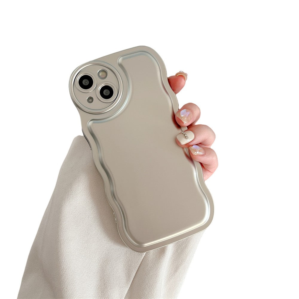 Anymob iPhone Case Silver Curly Wave Plating Air Cushion Soft Silicon Shockproof Cover-Mobile Phone Cases-PEROZ Accessories