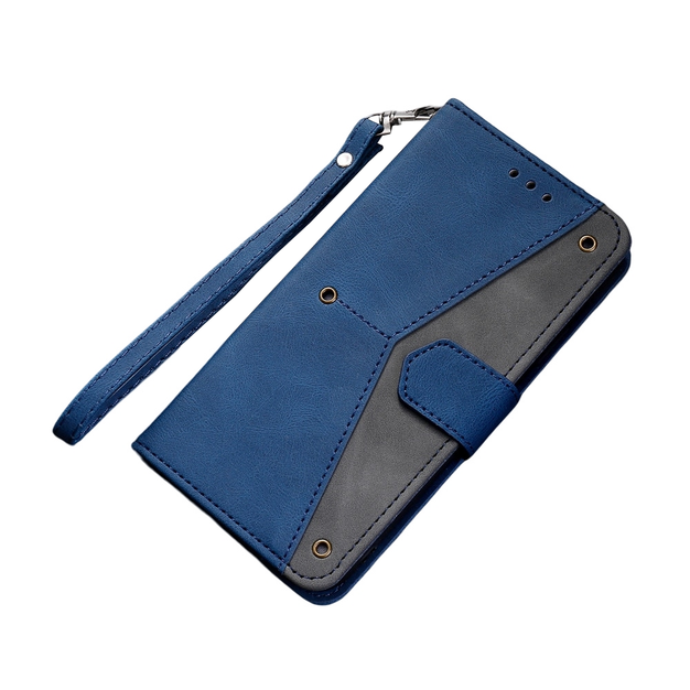 Anymob Samsung Blue Splicing Flip Leather Case Card Slot Wallet Phone Cover-Mobile Phone Cases-PEROZ Accessories