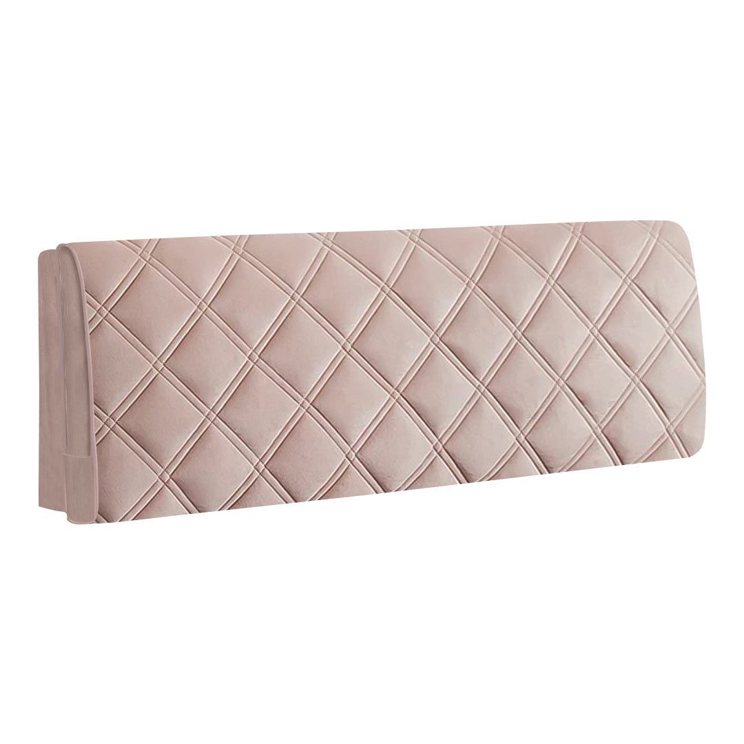Anyhouz Headboard Cover Khaki Criss Cross Pattern Super Soft Smooth Quilted Velvet Bed Back Dust Protector Cover 170x70cm-Bed Headboard-PEROZ Accessories