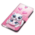 Anymob Samsung Case Pink Love Kitten Painted Magnetic Flip Leather Card slot Wallet Book Style Cover-Mobile Phone Cases-PEROZ Accessories