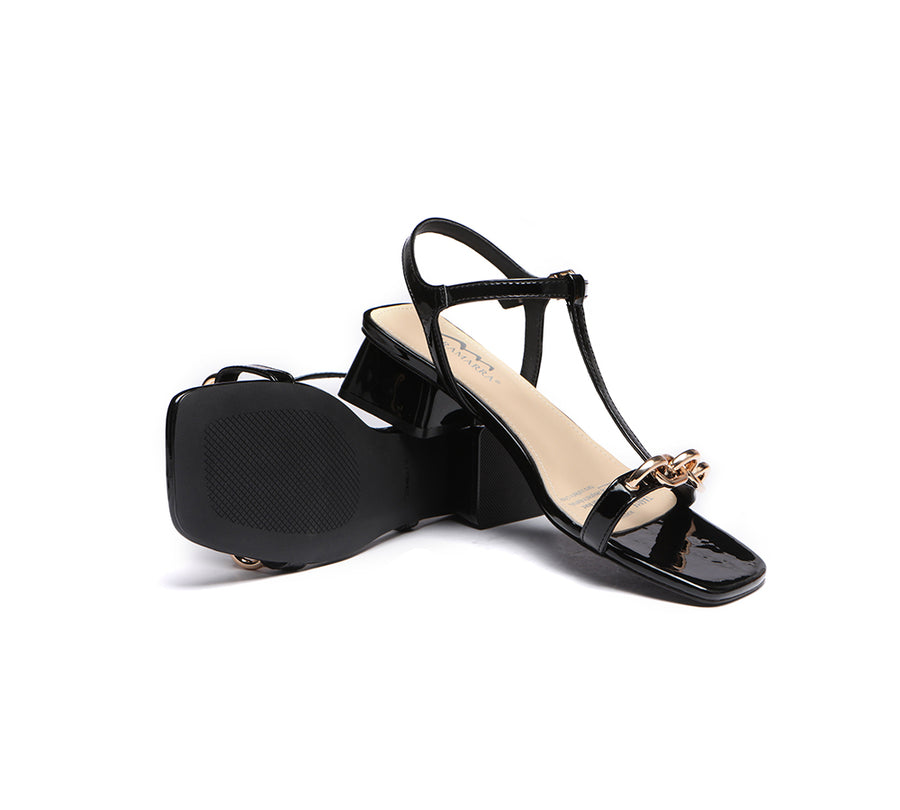 Tarramarra Low Heel Slingback Gold Chain Decor Sandals Women Ginny-Heels-PEROZ Accessories