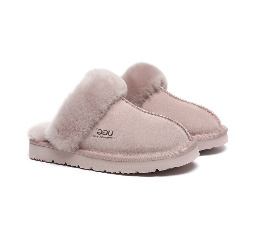 Australian Shepherd UGG Slippers Australia Premium Sheepskin Women Muffin Slipper Special-Slippers-PEROZ Accessories