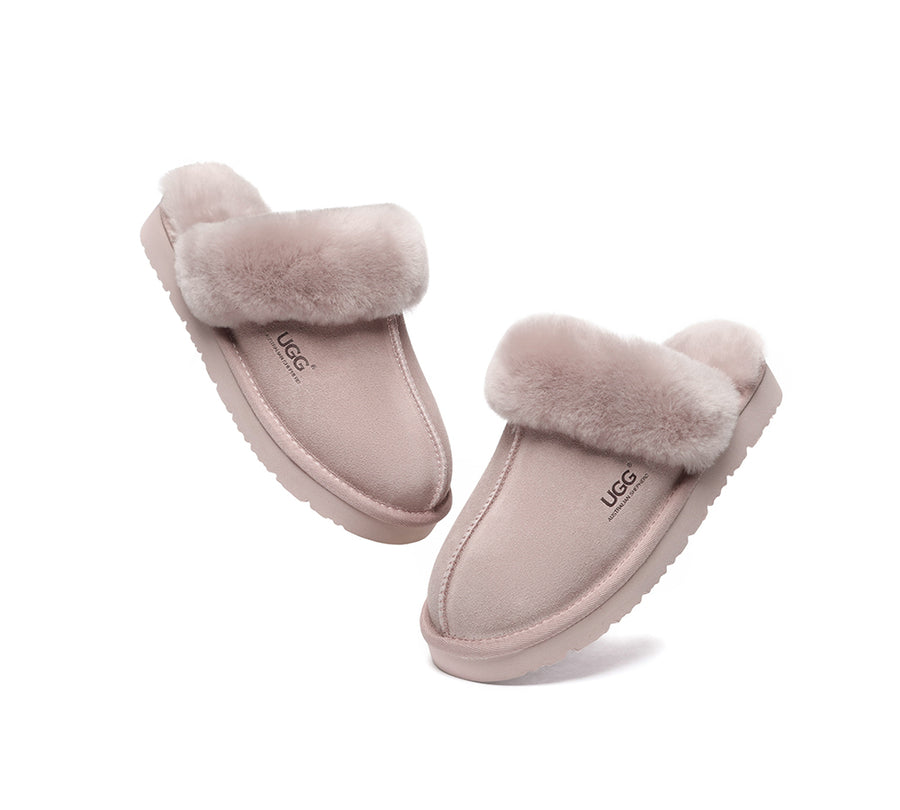 Australian Shepherd UGG Slippers Australia Premium Sheepskin Women Muffin Slipper Special-Slippers-PEROZ Accessories