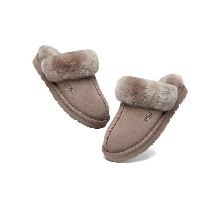 Australian Shepherd UGG Slippers Australia Premium Sheepskin Women Muffin Slipper Special-Slippers-PEROZ Accessories