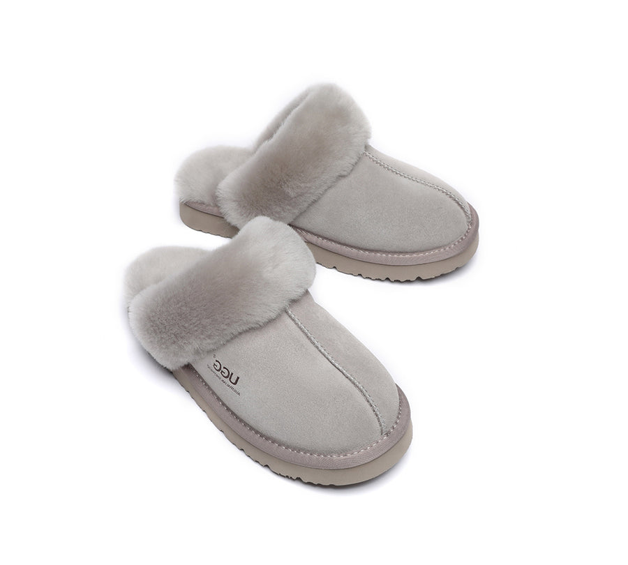 Australian Shepherd UGG Slippers Australia Premium Sheepskin Women Muffin Slipper Special-Slippers-PEROZ Accessories