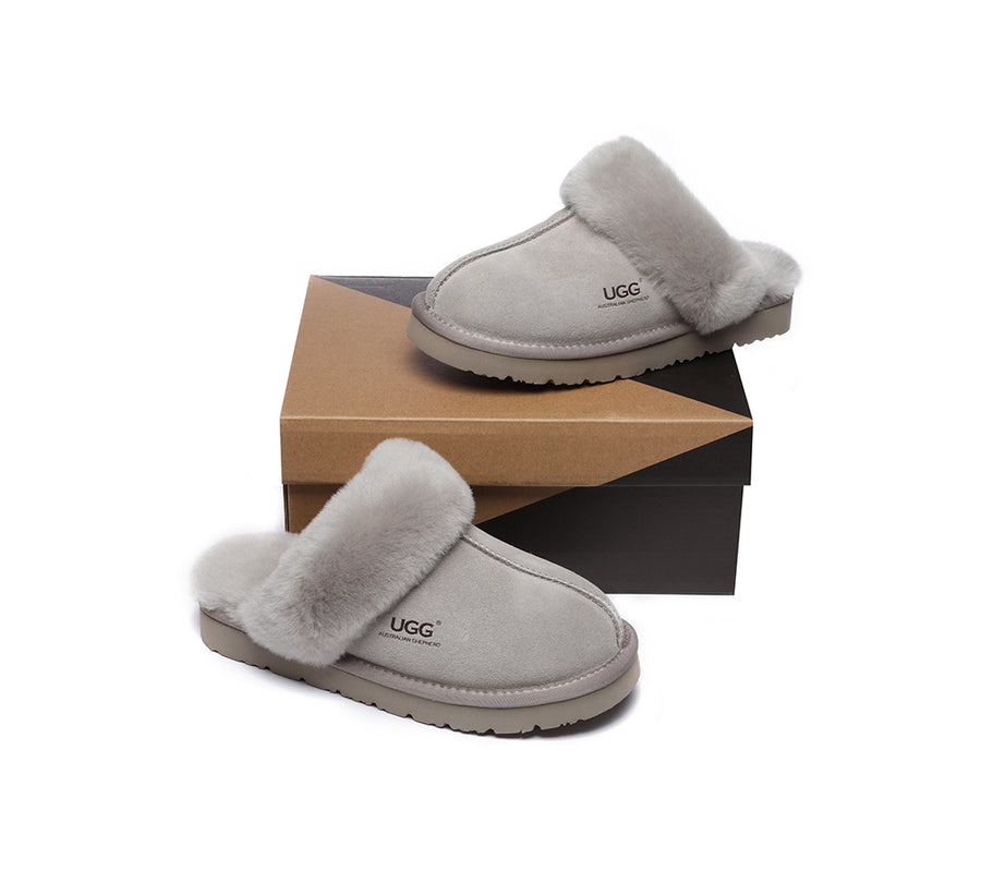 Australian Shepherd UGG Slippers Australia Premium Sheepskin Women Muffin Slipper Special-Slippers-PEROZ Accessories