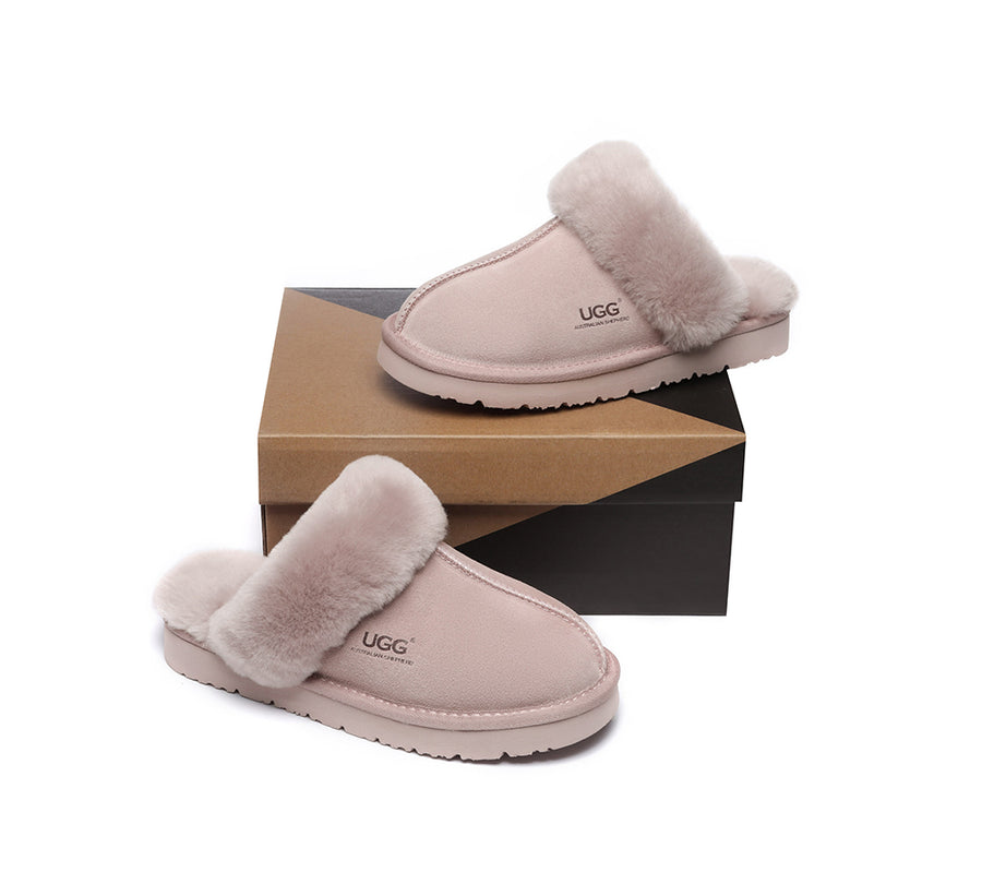 Australian Shepherd UGG Slippers Australia Premium Sheepskin Women Muffin Slipper Special-Slippers-PEROZ Accessories