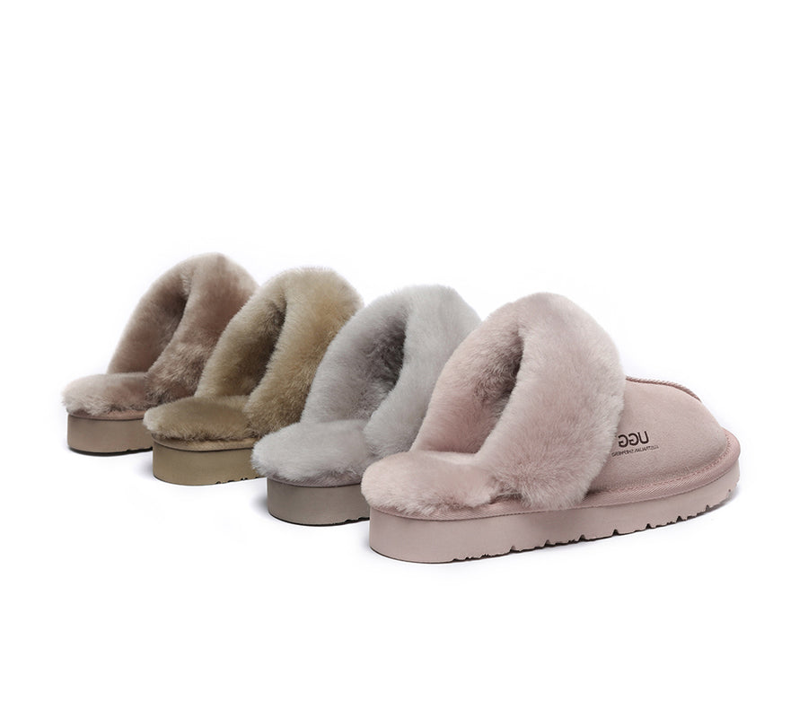 Australian Shepherd UGG Slippers Australia Premium Sheepskin Women Muffin Slipper Special-Slippers-PEROZ Accessories