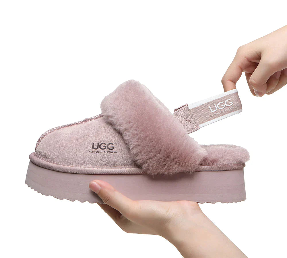 Australian Shepherd UGG Muffin Platform Slipper-Slippers-PEROZ Accessories