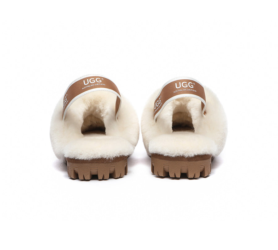 Australian Shepherd Ugg Slingback Slippers Unisex Waffle Plus-Slippers-PEROZ Accessories