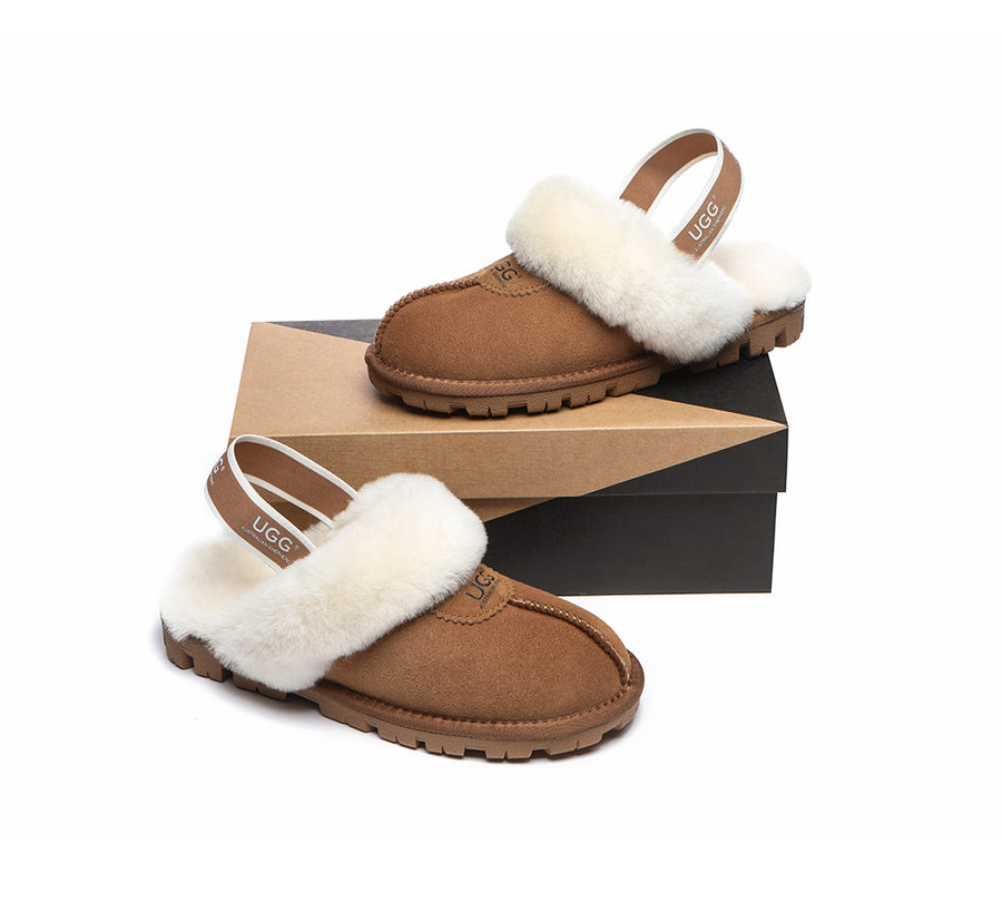 Australian Shepherd Ugg Slingback Slippers Unisex Waffle Plus-Slippers-PEROZ Accessories