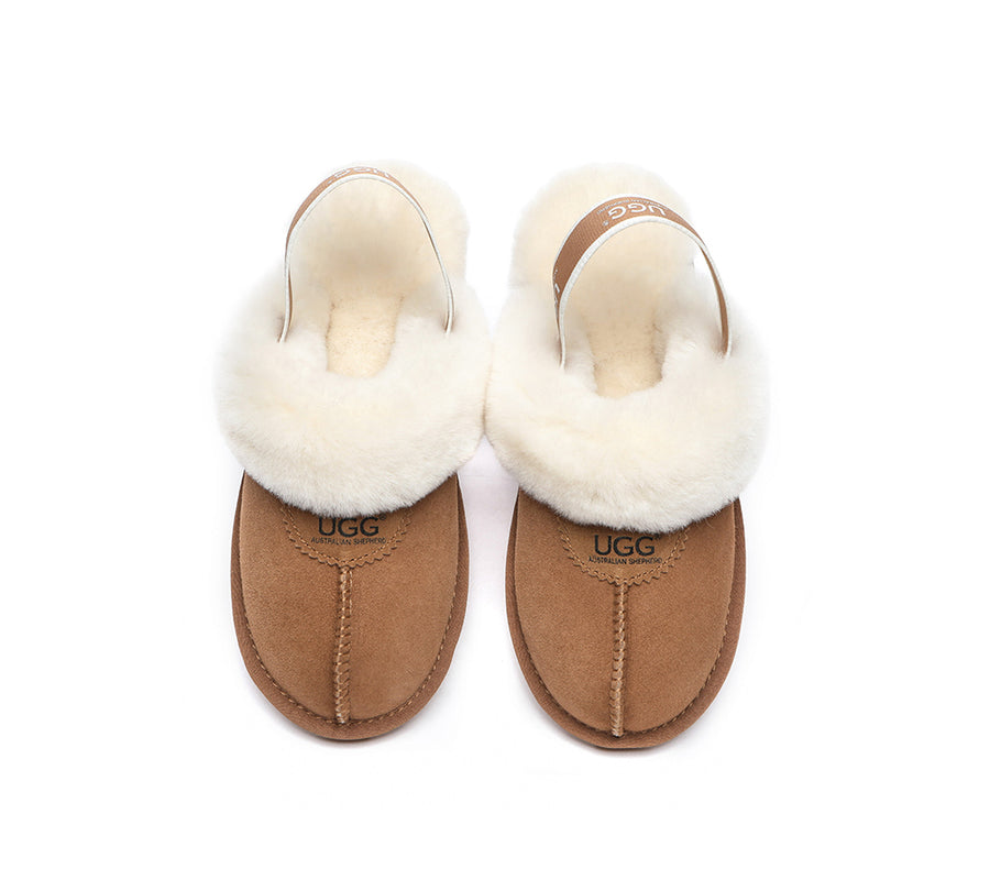 Australian Shepherd Ugg Slingback Slippers Unisex Waffle Plus-Slippers-PEROZ Accessories