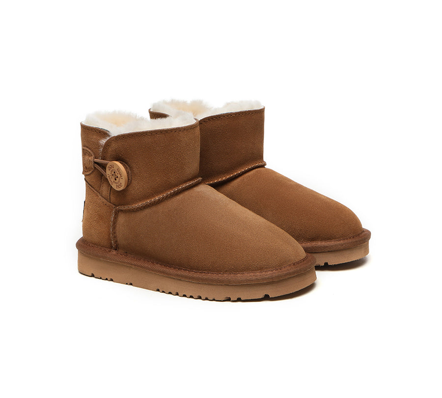 Australian Shepherd Ugg Boots Nolan Kids Mini Button-Kid Boots-PEROZ Accessories