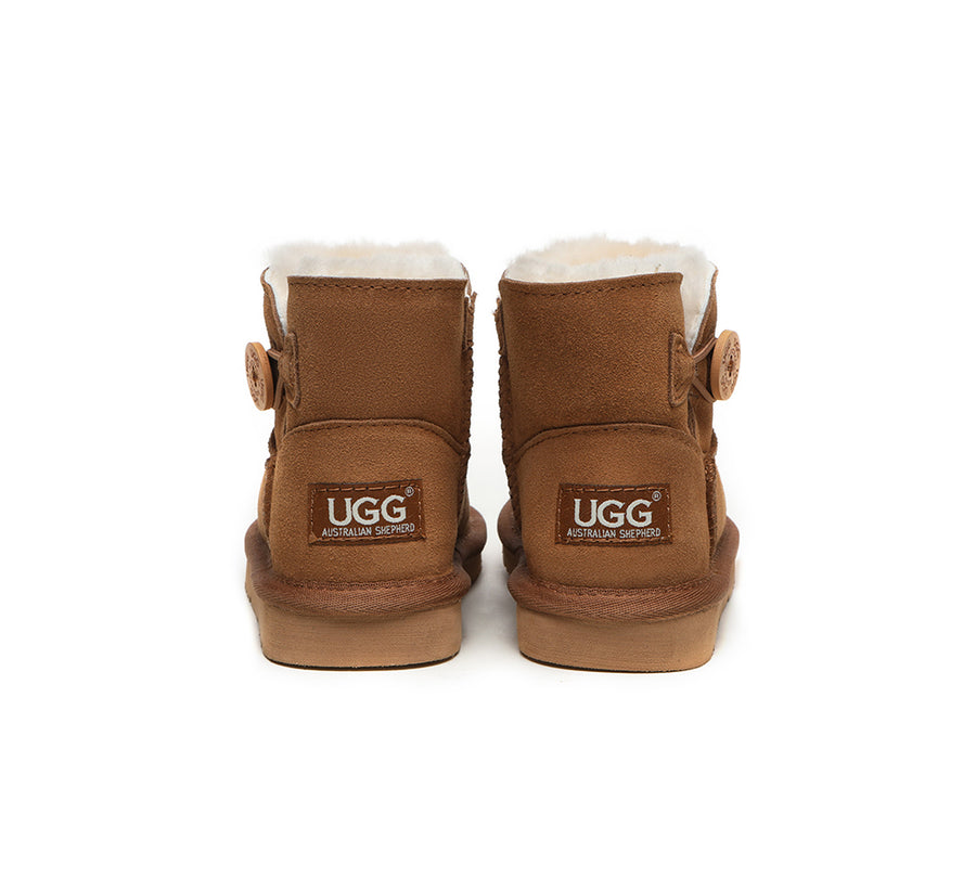 Australian Shepherd Ugg Boots Nolan Kids Mini Button-Kid Boots-PEROZ Accessories