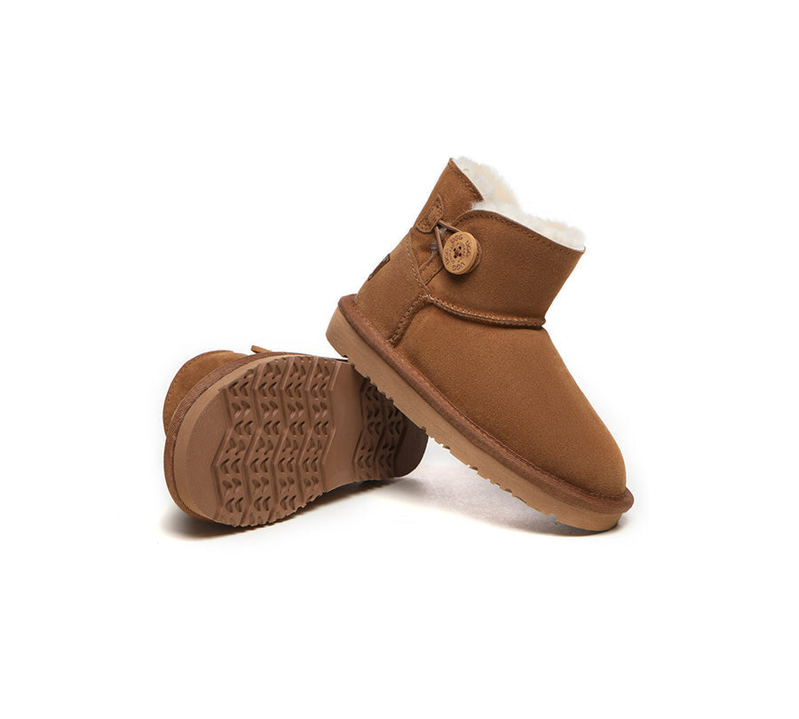 Australian Shepherd Ugg Boots Nolan Kids Mini Button-Kid Boots-PEROZ Accessories