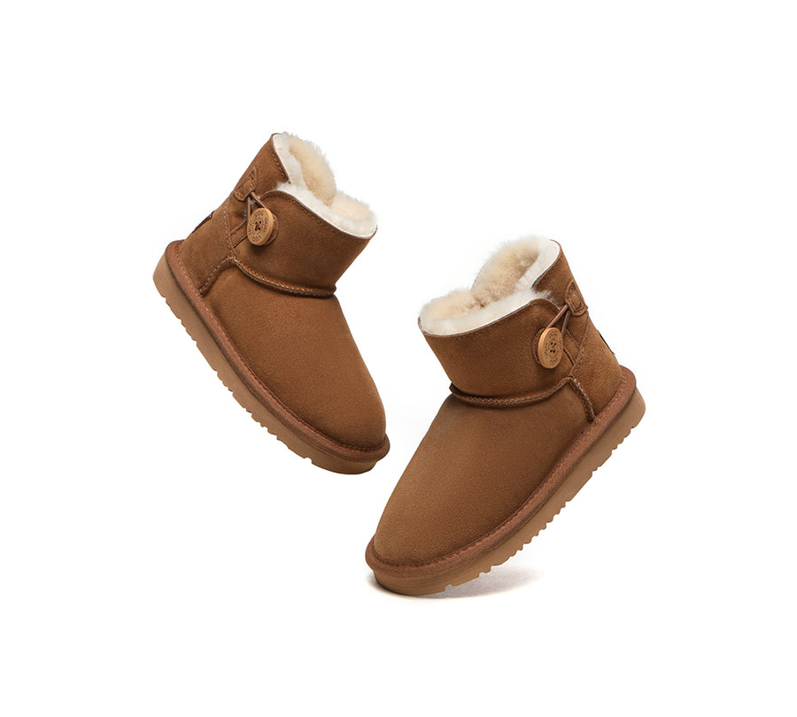 Australian Shepherd Ugg Boots Nolan Kids Mini Button-Kid Boots-PEROZ Accessories