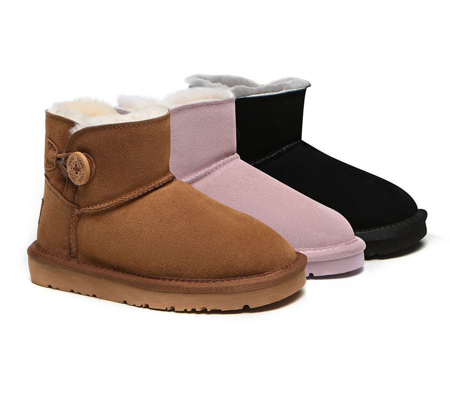 Australian Shepherd Ugg Boots Nolan Kids Mini Button-Kid Boots-PEROZ Accessories