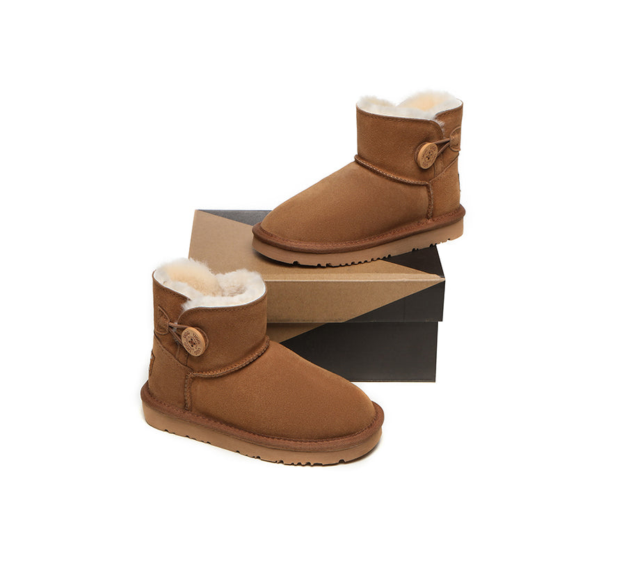 Australian Shepherd Ugg Boots Nolan Kids Mini Button-Kid Boots-PEROZ Accessories