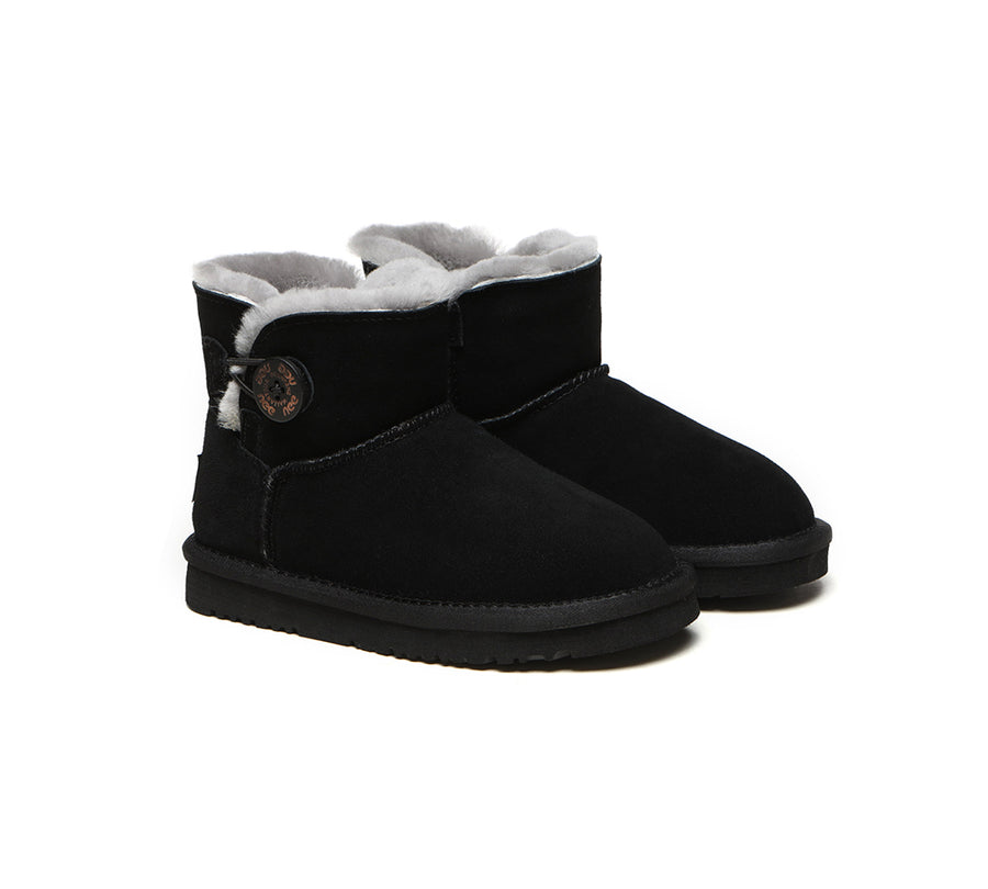 Australian Shepherd Ugg Boots Nolan Kids Mini Button-Kid Boots-PEROZ Accessories