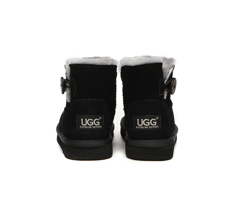 Australian Shepherd Ugg Boots Nolan Kids Mini Button-Kid Boots-PEROZ Accessories
