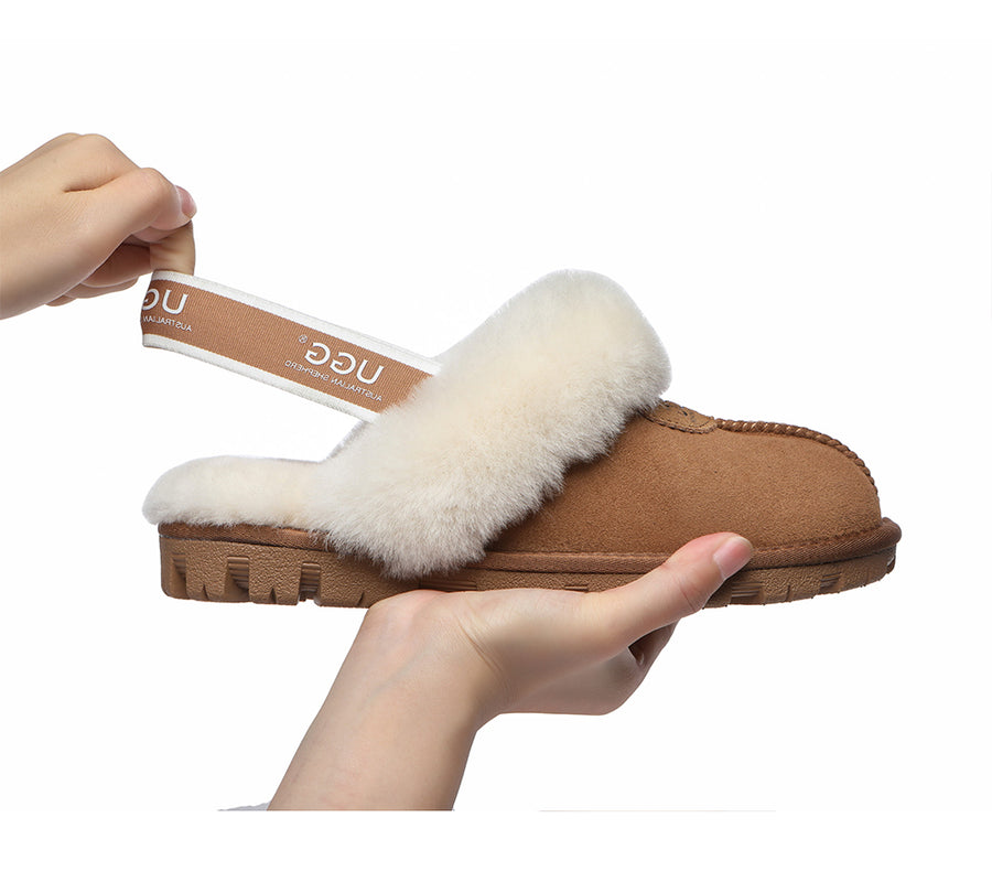 Australian Shepherd Ugg Slingback Slippers Unisex Waffle Plus-Slippers-PEROZ Accessories