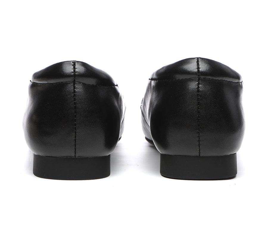 TARRAMARRA Square Toe Leather Ballet Flats Women Libera-Flats-PEROZ Accessories