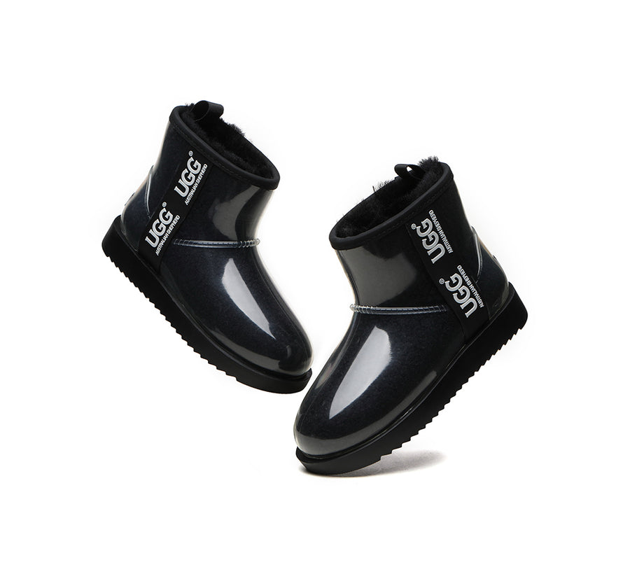 Australian Shepherd UGG Boots Clear Waterproof and Shearling Women Coated Classic-Boots-PEROZ Accessories