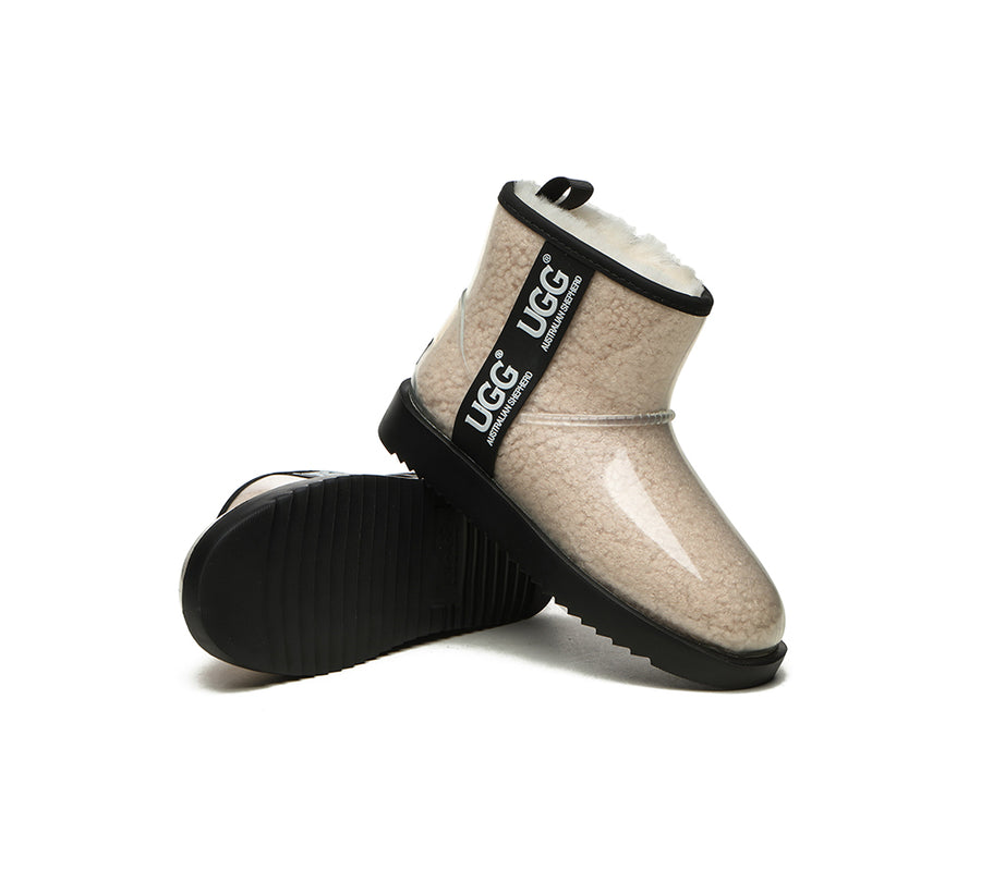 Australian Shepherd UGG Boots Clear Waterproof and Shearling Women Coated Classic-Boots-PEROZ Accessories