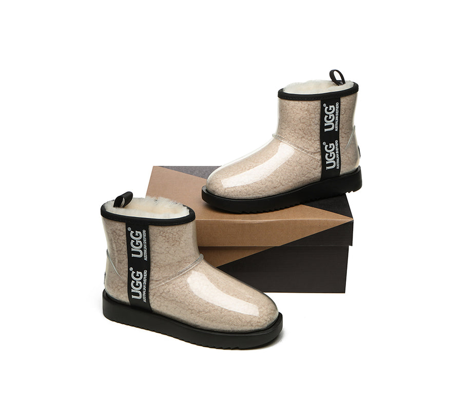 Australian Shepherd UGG Boots Clear Waterproof and Shearling Women Coated Classic-Boots-PEROZ Accessories