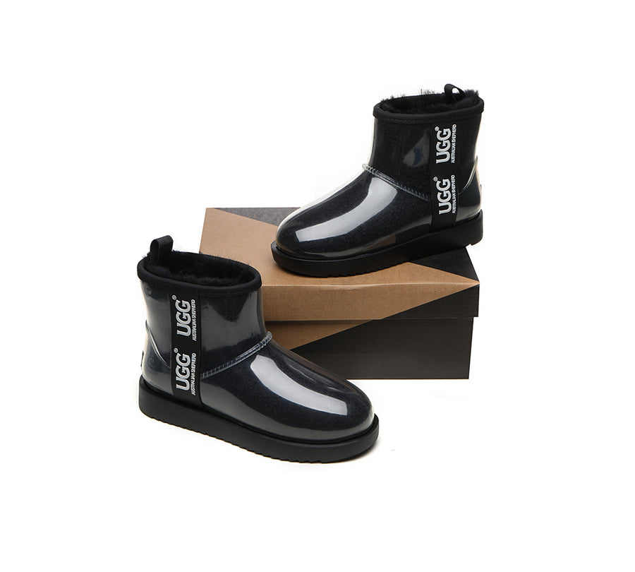 Australian Shepherd UGG Boots Clear Waterproof and Shearling Women Coated Classic-Boots-PEROZ Accessories
