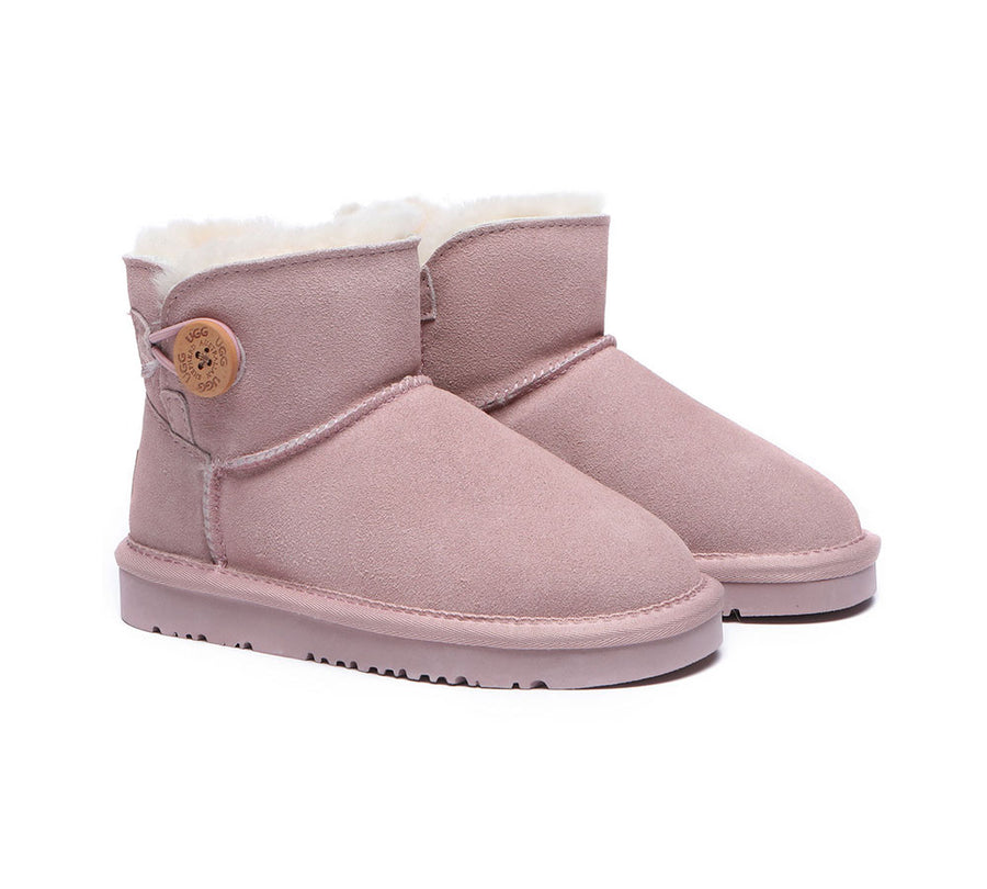 Australian Shepherd Ugg Boots Nolan Kids Mini Button-Kid Boots-PEROZ Accessories